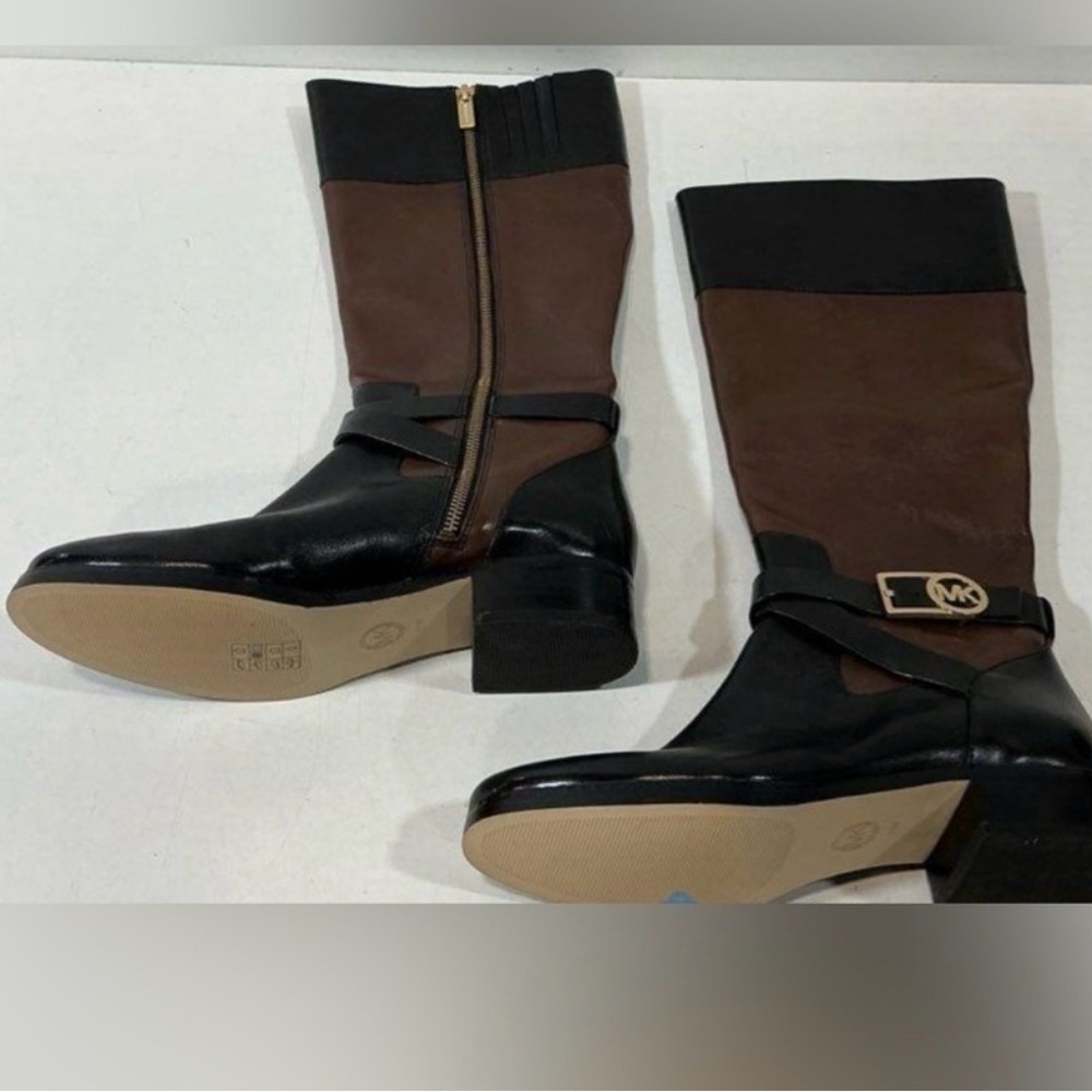 NWOT Michael Kors Black and Brown Over the Knee Boots - Picture 2 of 5